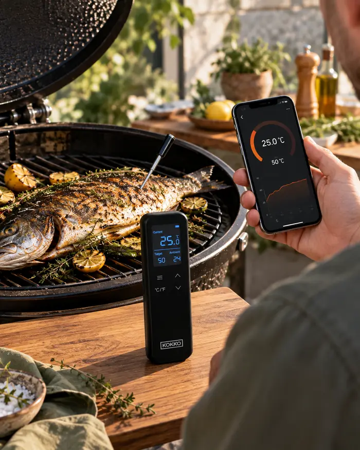 Contrôle des relevés du thermomètre Kokko dans une application